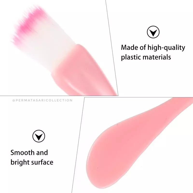Kuas Masker 2 Sisi Wajah Gagang Kuas Putih Pink / Mask Brush Premium 2 in 1 2in1