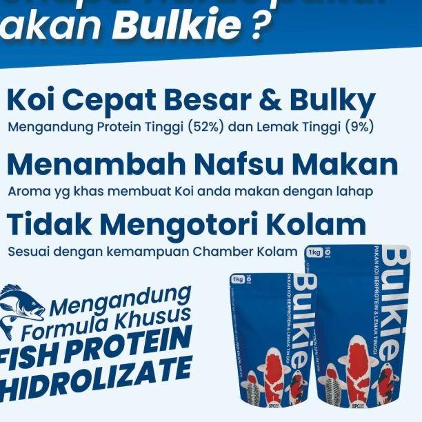 PELET KOI PAKAN IKAN KOI HI GROWTH PERTUMBUHAN KOI PELET BULKIE 1kg - 5mm