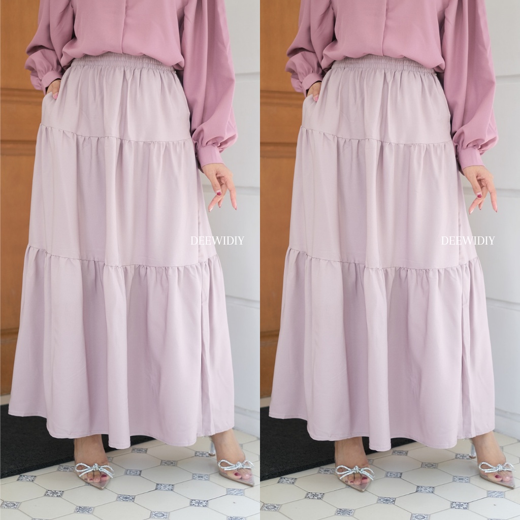 ROK SUSUN REMPEL ROK CANDA ROK REMPEL PANJANG WANITA / CANDY SKIRT DEEWIDIY