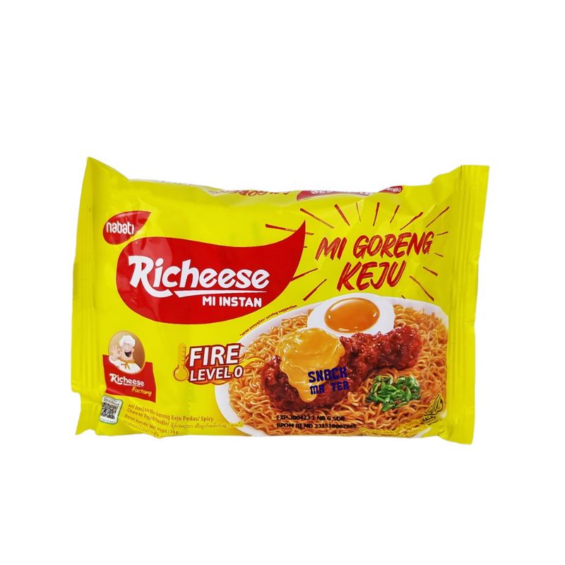 Richeese mi instan FIRE LEVEL 0 - mie goreng keju - indomie