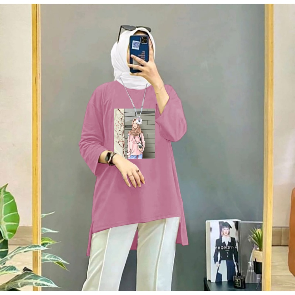 BAJU TUNIK FOTO GRAFER JUMBO XXL TERBARU ~ BAJU OVERSIZE WANITA KEREN MASA KINI DAN TERLARIS