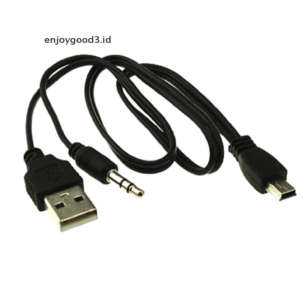 Kabel Charger USB 2.0 Ke Mini USB Male Audio Jack Plug 3.5mm Bluetooth