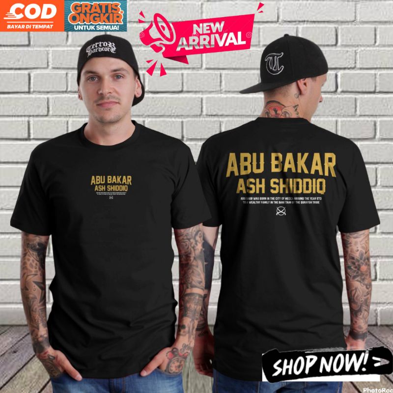 Baju Distro Pria Tokoh Agama Umar Bin Khatab T Shirt Dakwah Sahabat Nabi Kaos Santri Original