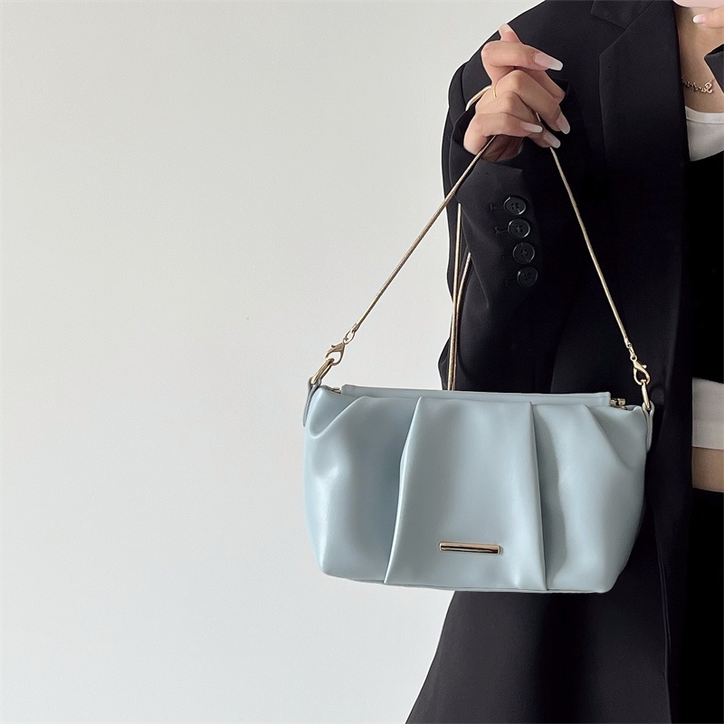 Suhao lipit tas awan wanita 2022 baru desain ceruk rantai kelas atas tas persegi kecil tas messenger satu bahu cocok untuk semua