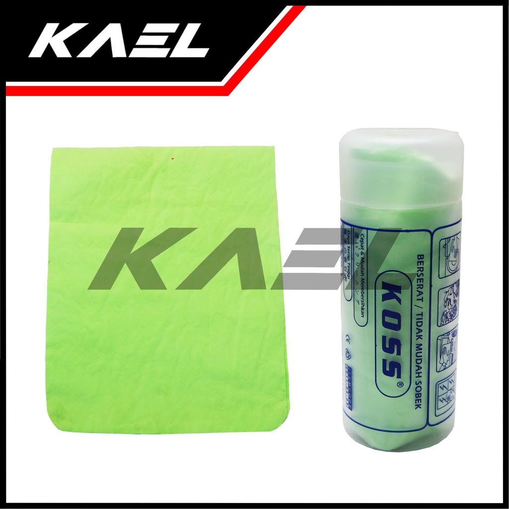 Lap Kanebo Koss High Quality Dengan Tabung Daya Serap Tinggi Tidak Mudah Sobek Berserat-Serat Canebo Chamois Serbaguna Mobil-Motor-Furnitur-dll Botol