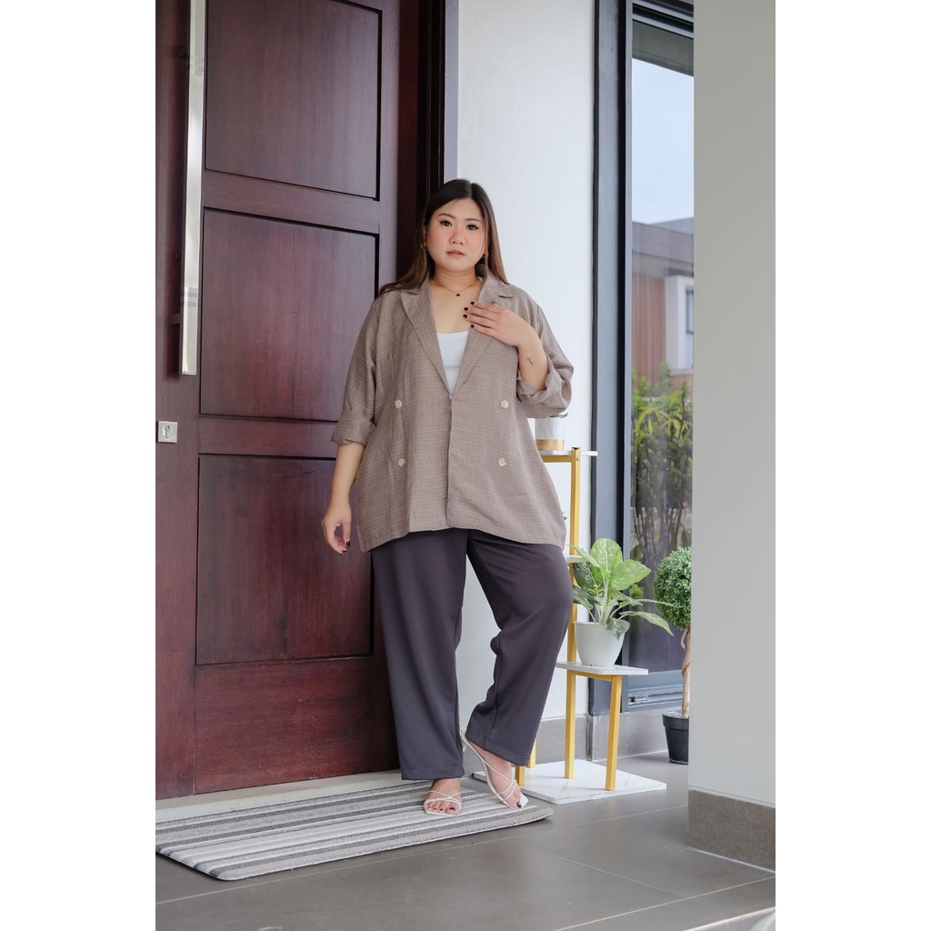 BIGWELL BLAZER ELSA PANJANG - BLAZER WANITA BIGSIZE - BLAZER WANITA JUMBO