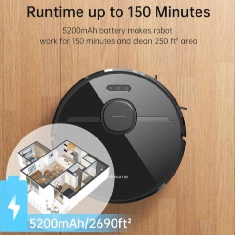 Dreame Bot D9 Pro Robot Vacuum and Mop 4kPa Suction 270ml Sapu dan Pel