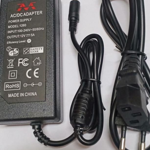 ADAPTOR AC 12V 5A CCTV DVR SPRAYER AIR POMPA ANGIN DC 12 VOLT 5 AMPERE