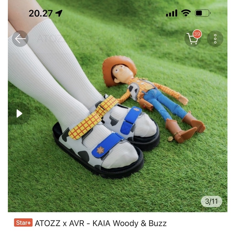 TOY STORY WOODY PLATFORM SANDAL ATOZZ X AVR KAIA WOODY AND BUZZ