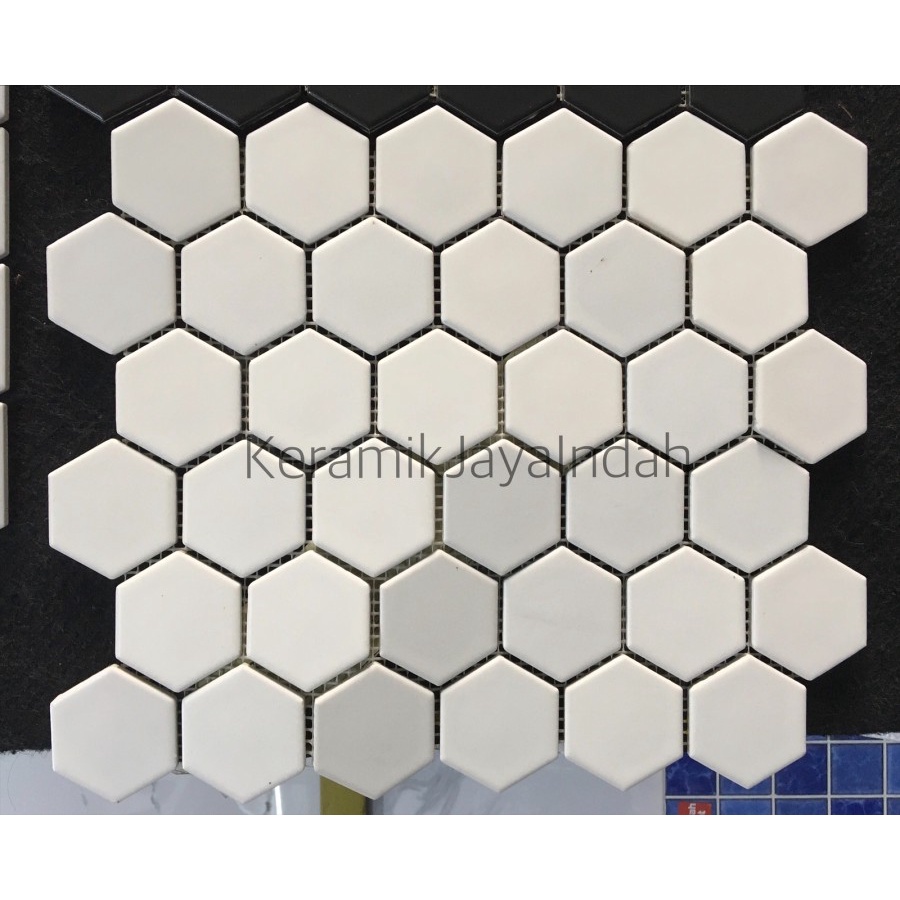 ELEGANZA MT31000 WHITE MATT KERAMIK MOZAIK HEXAGONAL KITCHEN PANTRY