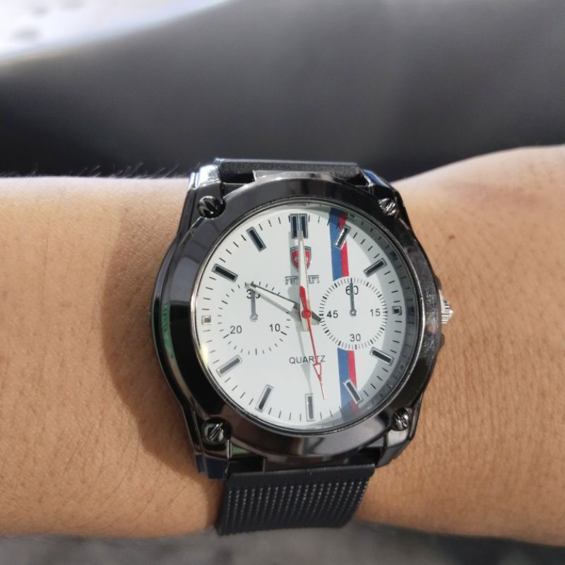 jam pria jam tangan tali karet