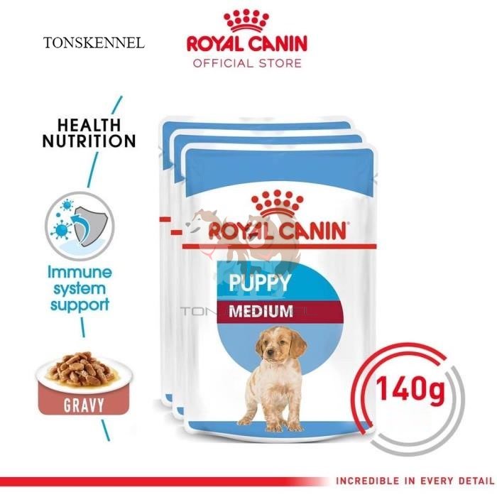 Royal Canin Medium Puppy Makanan Anak Anjing Wet Pouch 140gr rc