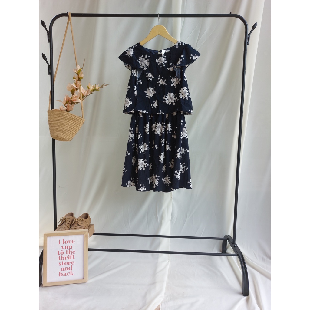 FLORAL DRESS - NAVY DRESS - COLZA- MINI DRESS