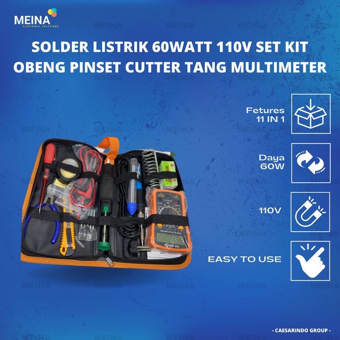 SOLDER LISTRIK 60WATT KOMPLIT / SOLDER SET 60W 110V / SOLDERING KIT