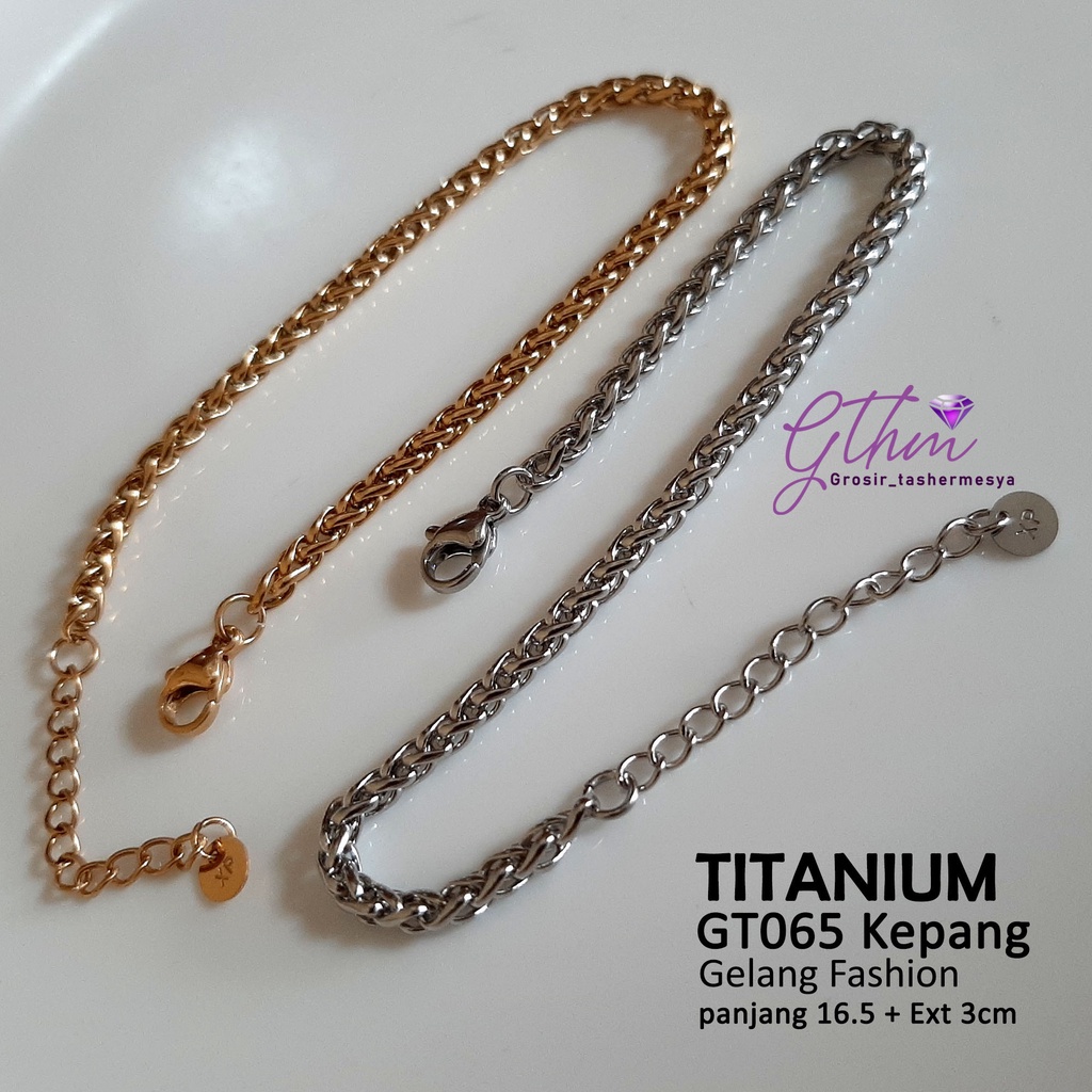 Gelang Titanium Tambang Kepang Anti Karat Perhiasan Fashion Import Premium gt065