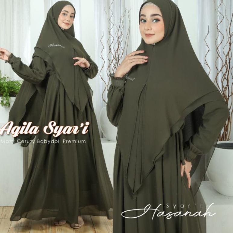 SERBA MURAH Gamis aqila syar'i/Original Arsya/Hasanah syar'i/gamis set/ceruty babydoll premium/gamis