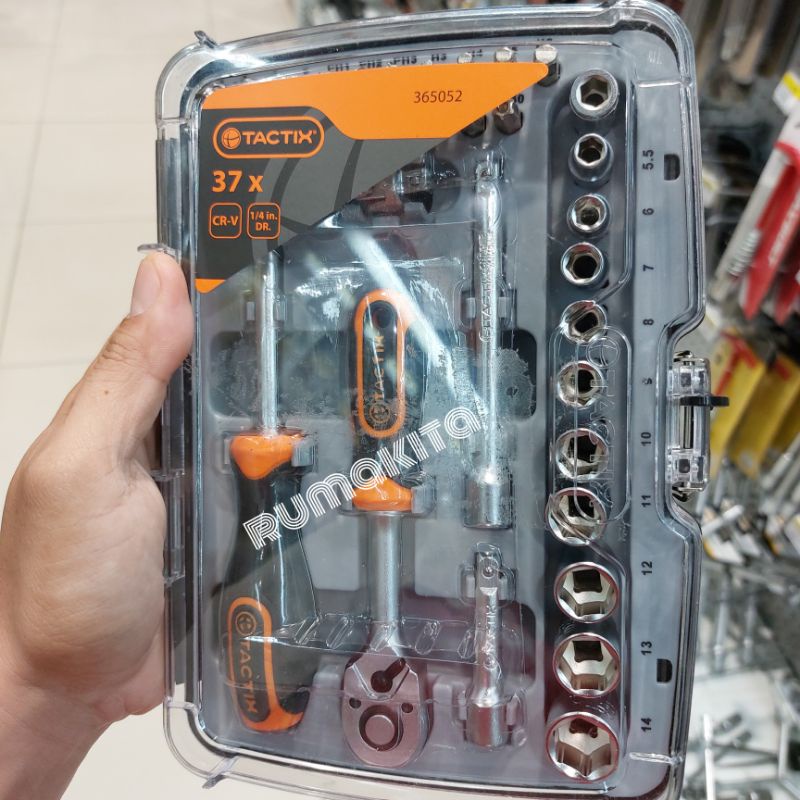 Tactix socket set 37pcs kunci sok