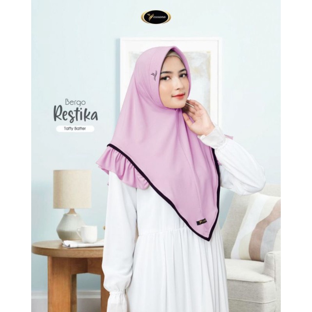bergo kerudung Restika bahan Jersey ORI yessana hijab