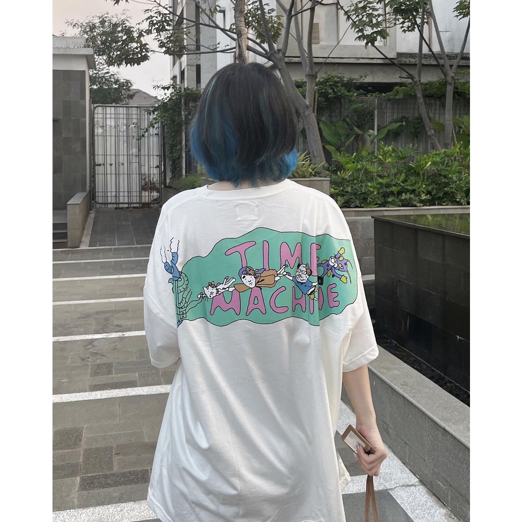 PEANUT STAIN - Time Machine Ivory Wide Shoulder Oversized Tshirt