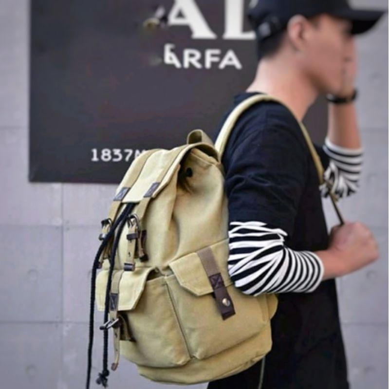 RK023 Ransel Sekolah Kuliah Kerja Tas Punggung Backpack Large Capacity