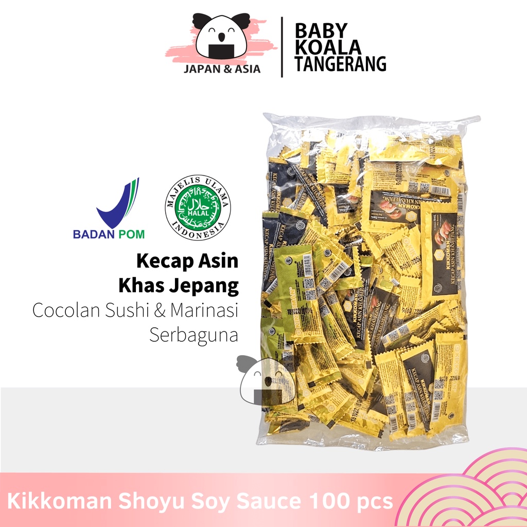 

KIKKOMAN Shoyu Kecap Asin Jepang Sachet 5ml x 100 pcs Halal