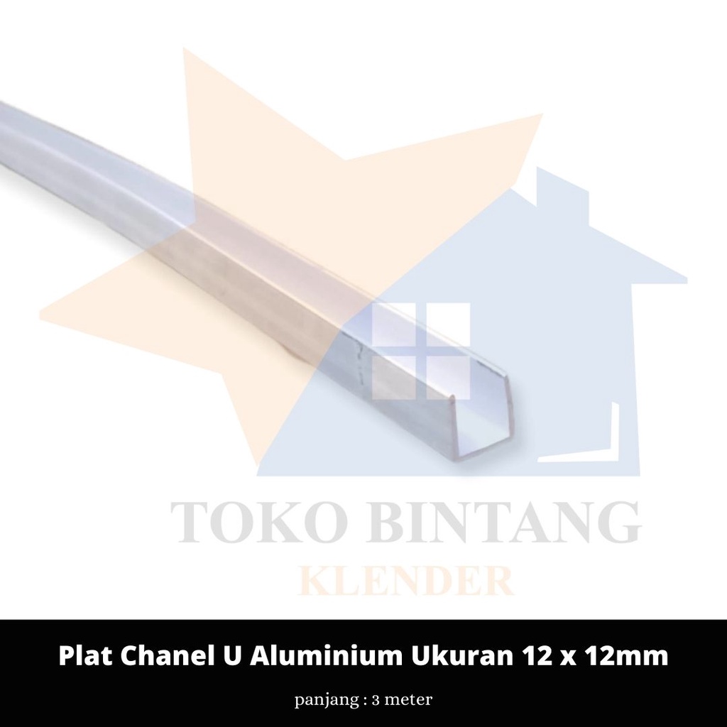 Plat Chanel U Alumunium Ukuran 12 x 12mm