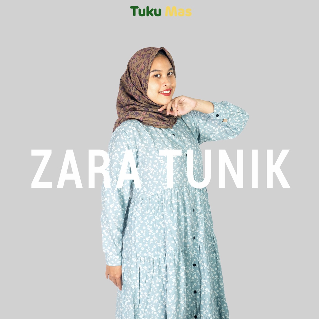 ZARA TUNIK BY SAJIWA DESIGN LONG DRESS PREMIUM PAKAIAN WANITA BLOUSE SIMPLE SIMPEL KEKINIAN