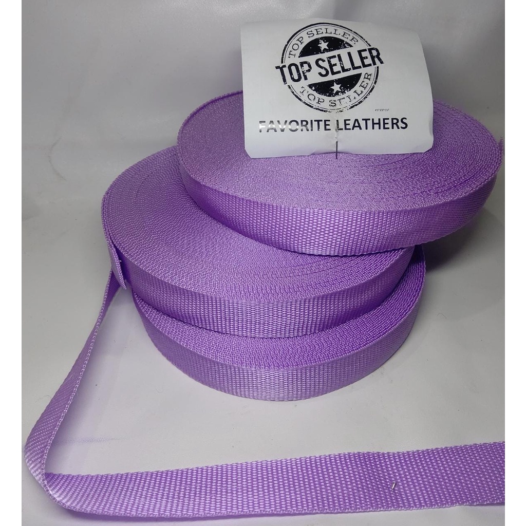 Nylon Webbing KK25 UKURAN 2,5CM /25MM / UKURAN 24METER / HARGA PER ROLL WARNA UNGU MUDA