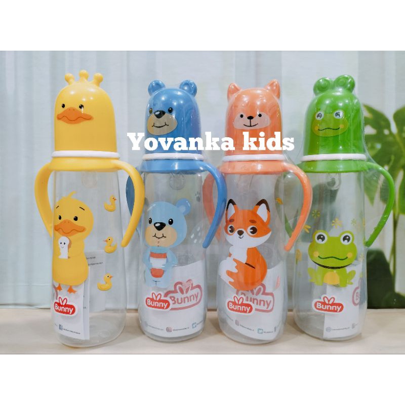 Botol Susu Slim Neck Karakter Lucu Dot Reguler+Pegangan Botol BPA Free 250Ml/125Ml  2418/1218