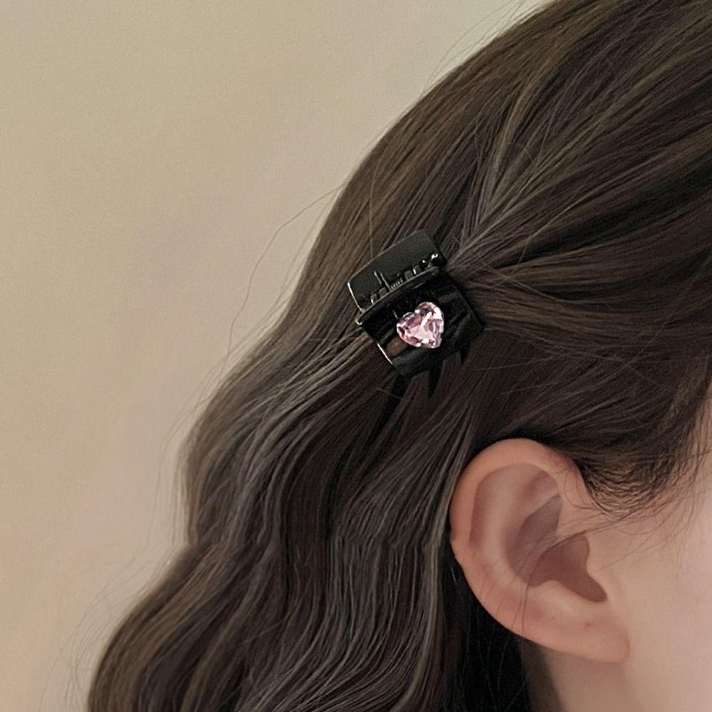 Needway   Mini Hair Claw Set Aksesoris Rambut Anak Gadis Klip Rambut Hati Zirkon Cinta Cakar Rambut Kecil Berlian Imitasi Putri Jepit Rambut Bentuk Geometri Aksesoris Rambut Perempuan