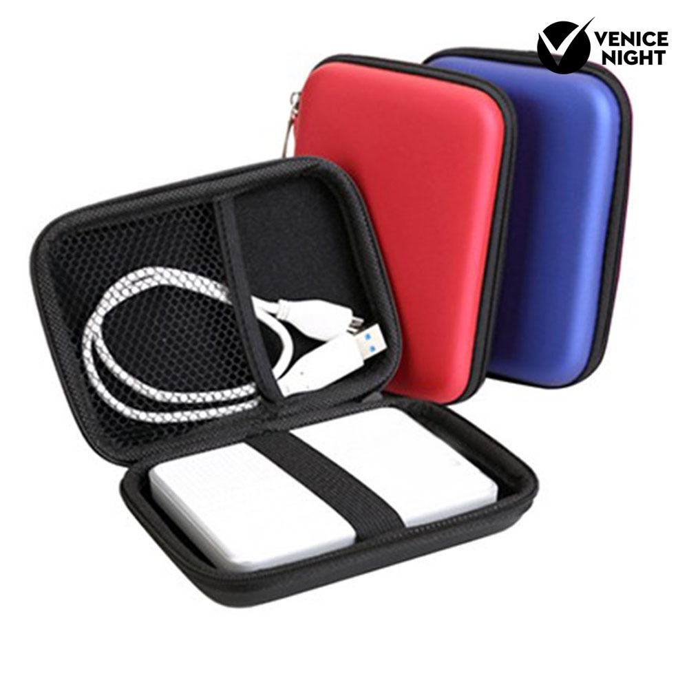 (VNEP) (Berkabel) Portabel Ritsleting Penutupan Earphone 2.5 inch Hard Dive Memory Card Storage Case Bag