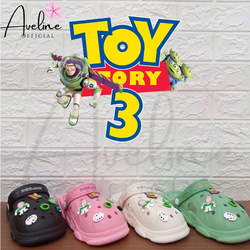 NexXio PROMO Sandal Kodok Slop Wanita Model Toystory Terbaru Import Sandal Crocs Baim Jibbits Toys Unisex + Accesories Import High Quality