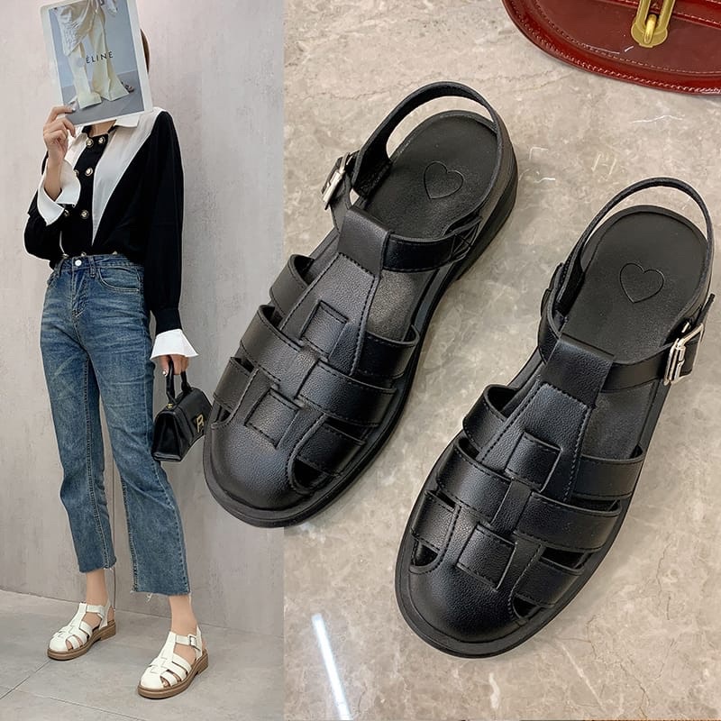 SN024 SANDAL TALI WEDGES WANITA IMPORT SANDAL MONOLIT TALI BELAKANG