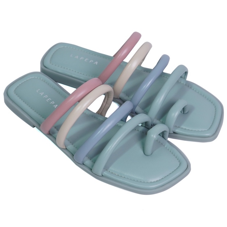 LAPEPA STORE - Sandal Flat Wanita CLARISSA Mint | sandal teplek cewek terbaru sendal slop perempuan 