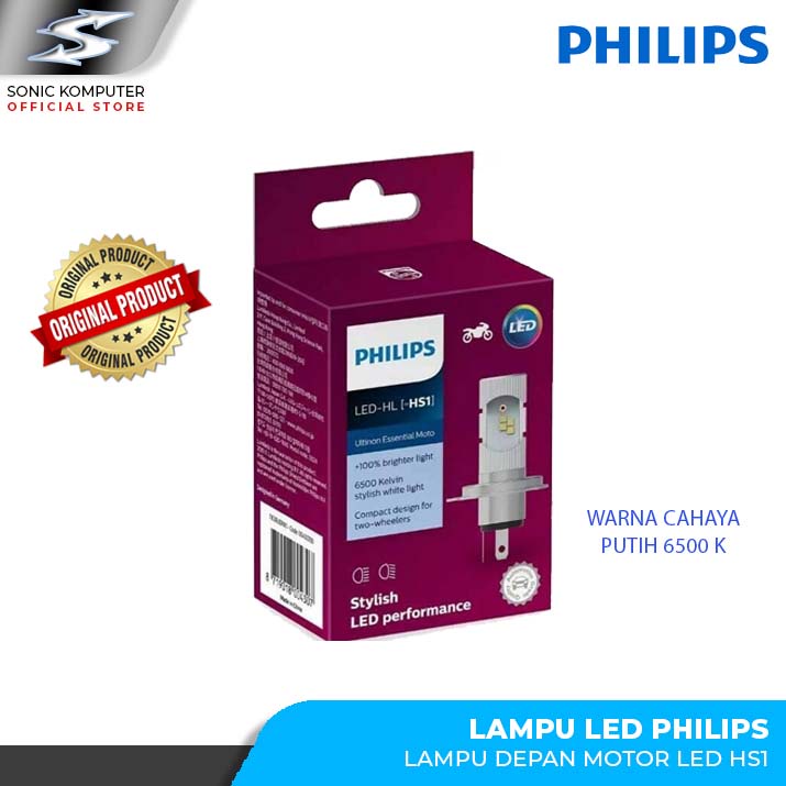 Lampu LED Depan Motor Philips HS1 H4 PUTIH Vixion Bison R15 Mx king CB 150R Scopy fi CBR 150 KLX Ninja 250 Crf 150
