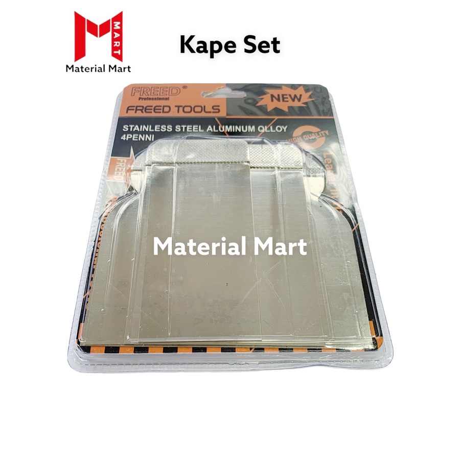 Kape Set Stainless 4PC | Scraper Set SS 4 PC | Kapi Set Aluminium | Material Mart