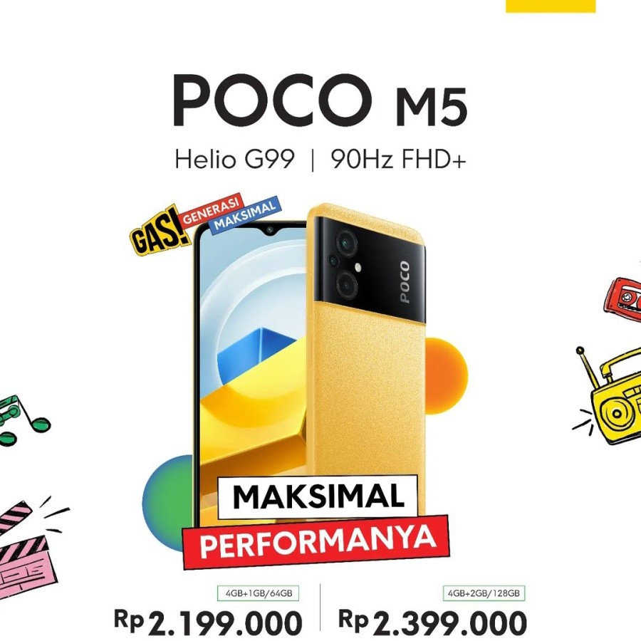 Xiaomi Poco M5 4/128GB 4/64GB Garansi Resmi 128 GB 64 GB Poco M5