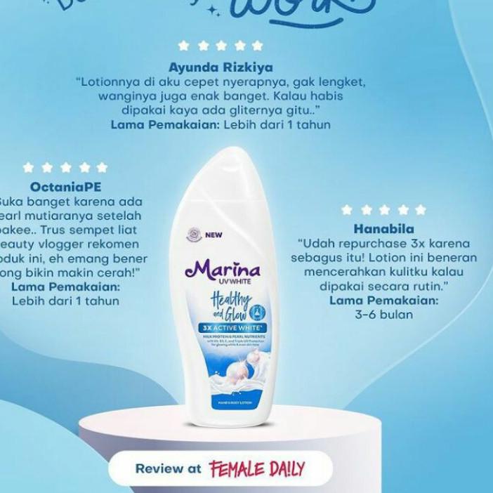 ↧↨ Marina UV White Hand Body Lotion Ukuran Besar 460 ml き