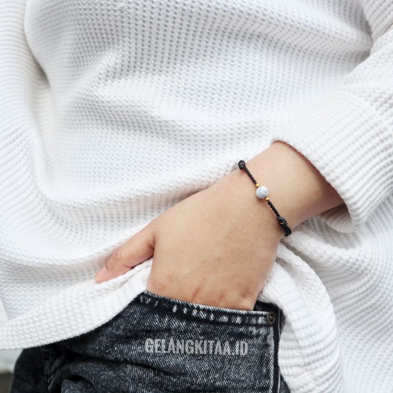 Gelang Wanita Simple Elegan Tali Ulir/Plintir Model Slide Tali Katun
