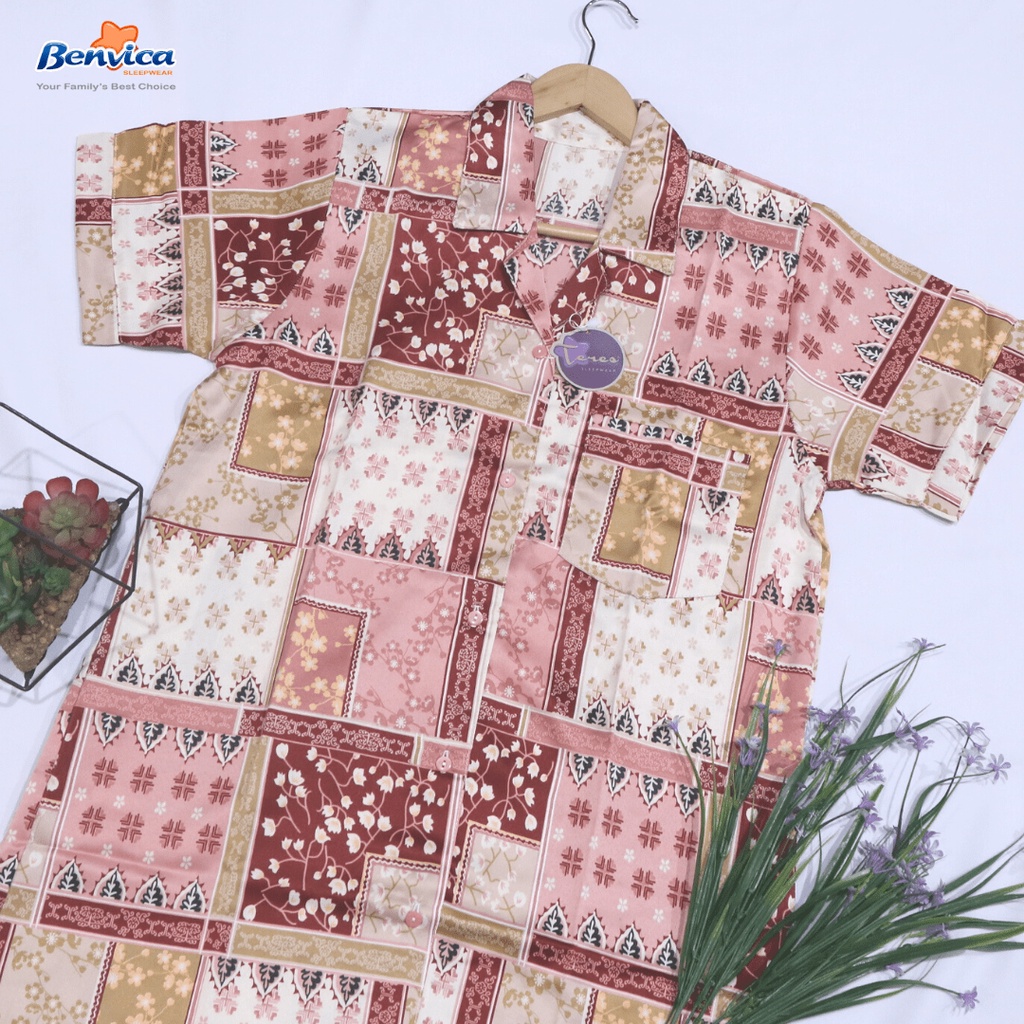 BAJU TIDUR DASTER SATIN MAXMARA TERES AL PREMIUM ADEM  BANYAK MOTIF KEKINIAN