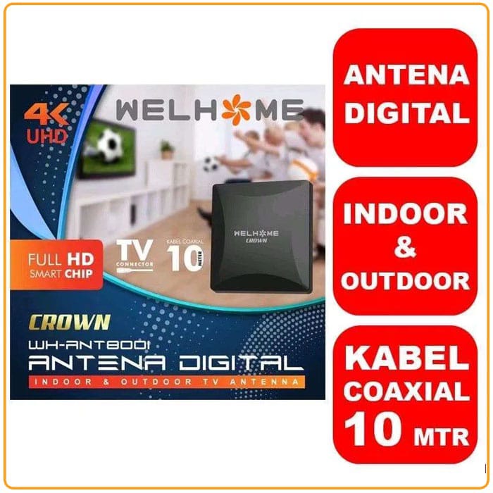 Antena Digital Televisi Merk WELHOME WH ANT8001 WH 8001 Outdoor Indoor bisa untuk STB Digital TV Receiver