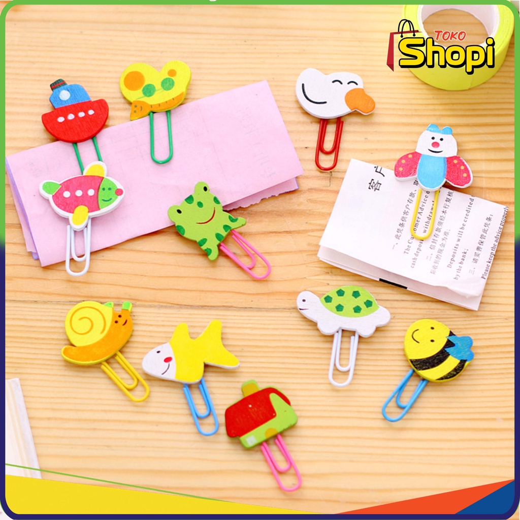 

♚ ♚Penjepit Klip Kertas Karakter Paper Clip Korean Push Pin Set 12pcs