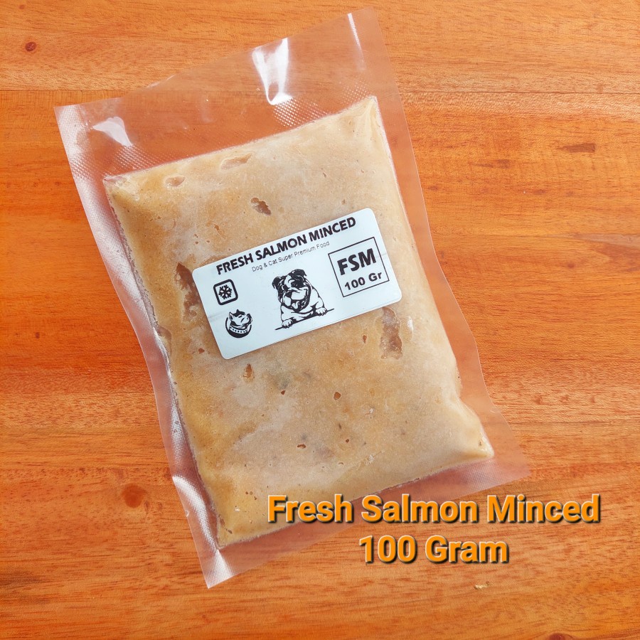 Minced Norwegian Salmon Meat - Dog Cat Raw Food Ikan Makanan Anjing Kucing
