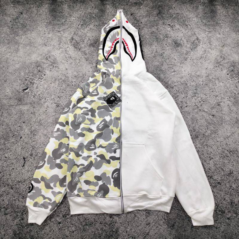 SWEATER HOODIE A BAPE SHARK WGM | JAKET BATHING APE CAMO COMBE WHITE FULLHANGTAH & LEBEL MIROR BAST 