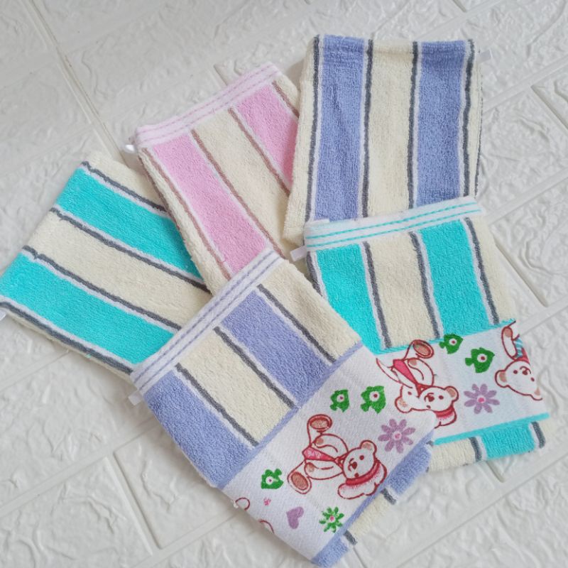 [SET 2 PCS] Waslap Handuk Mandi Bayi / Lap Bayi / Seka Dixon Motif