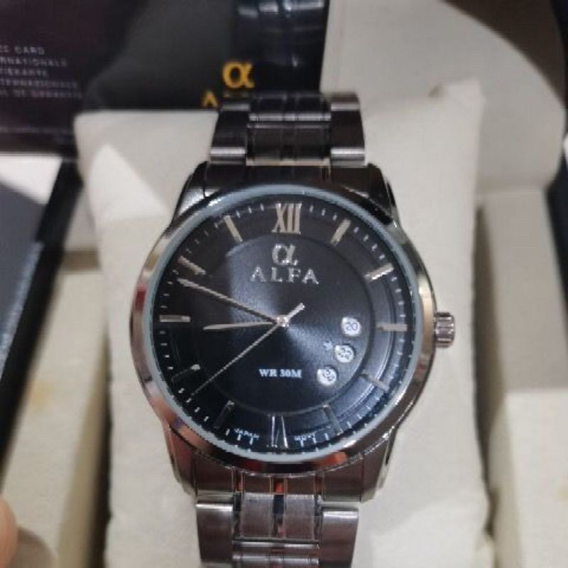 Jam tangan Alfa Original 88136 Man Silver (COD)