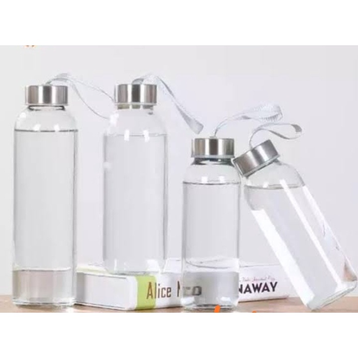 Promo Botol Kaca Bening 420 Ml/Botol Minum/Botol Tumbler