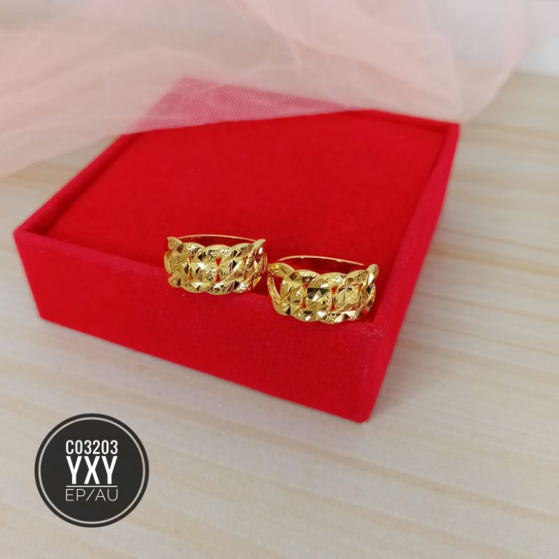 Cincin Yaxiya Motif Rantai Warna 24k C03203