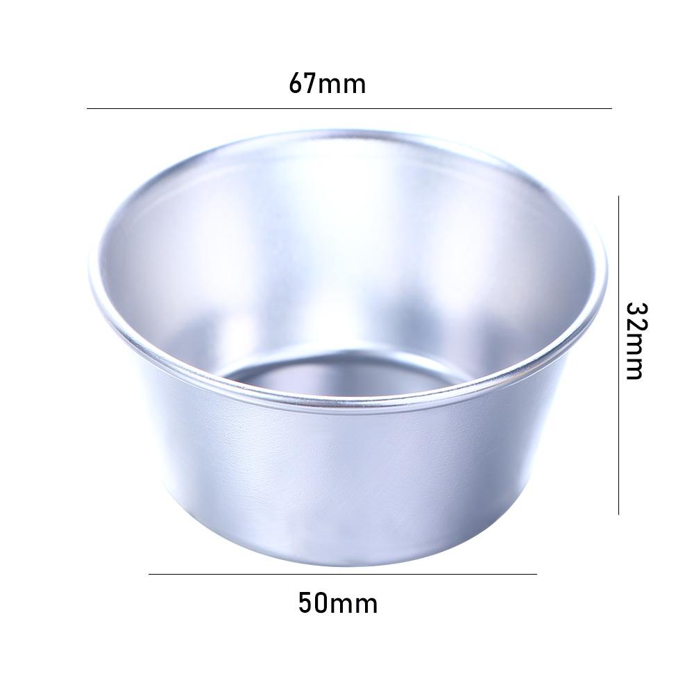 【 ELEGANT 】 Egg Tart Cetakan Mousse Anti Lengket Individu Bulat Aluminium Alloy Muffin Cup