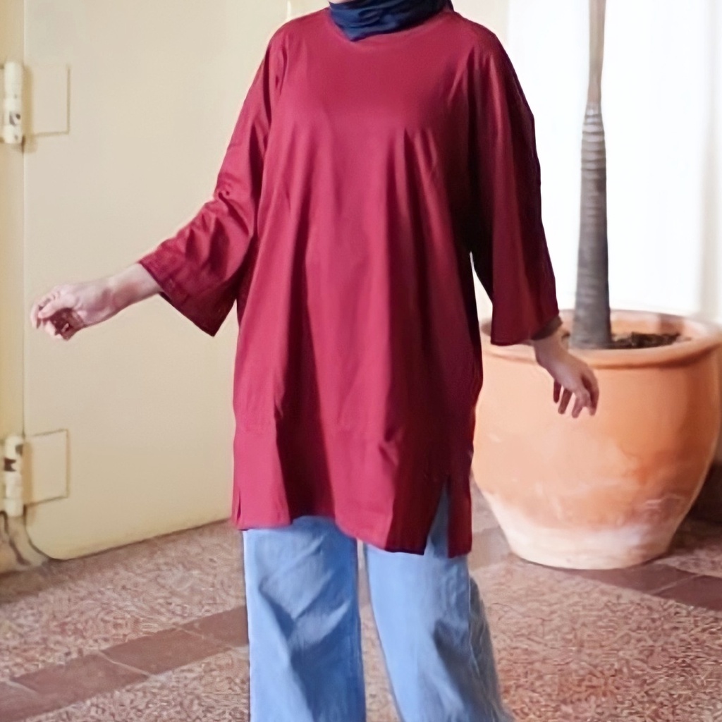 DEWIE ATASAN OVERSIZE LD 130 POLOS BASIC baju wanita  kaos  oblong Panjang Variasi